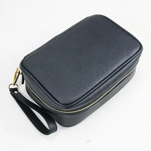 Waterproof  Rectangle Lipstick Make Up Brush Case Leather Makeup Pouch